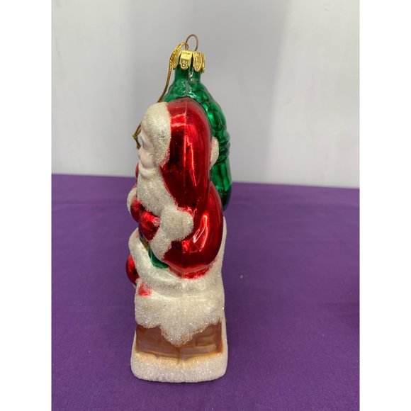 Mistletoe Magic Collection Santa Carrying Sack European Style Glass Ornament Han - Picture 6 of 14